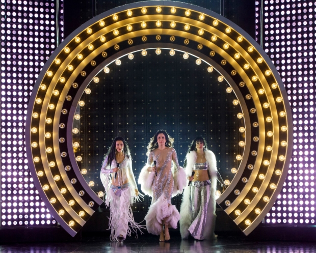 Teal Wicks, Stephanie J. Block, and Micaela Diamond as the three Chers of The Cher Show.