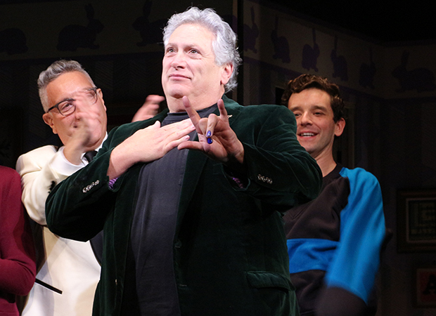 Harvey Fierstein during Torch Song&#39;s opening-night curtain call.