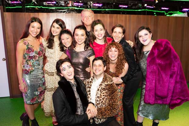 The company of Roundabout Theatre Company&#39;s world premiere of Usual Girls celebrates opening night.