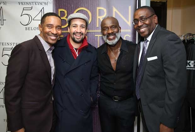 Charles Randolph-Wright, Lin-Manuel Miranda, BeBe Winans, and Ron Gillyard walk the red carpet for the Feinstein&#39;s/54 Below preview concert of Born For This.