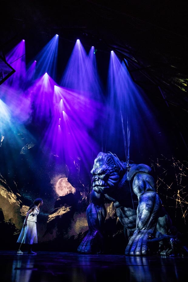 A scene from King Kong, opening tonight at the Broadway Theatre.