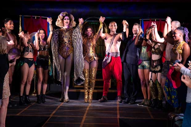 The cast members of Cleopatra take their bows on opening night.
