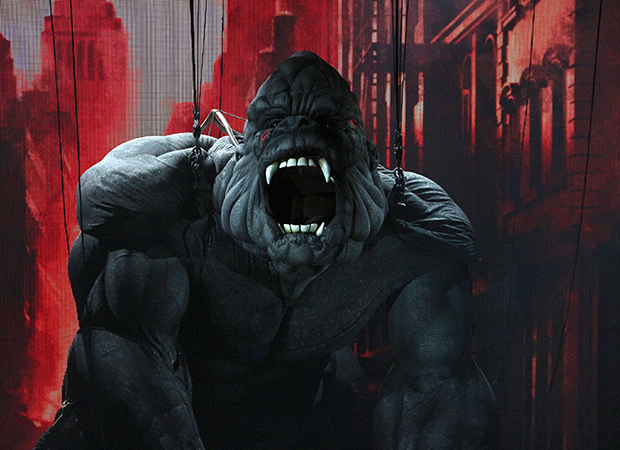 Kong roars during his opening-night curtain speech.