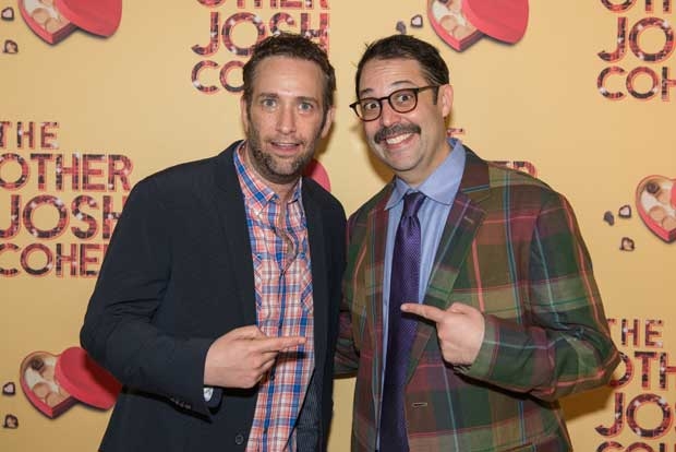 David Rossmer and Steve Rosen, the creators and stars of The Other Josh Cohen, celebrate opening night at the Westside Theatre.