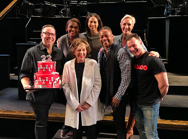 Chicago&#39;s principal performers celebrate the long-running show&#39;s 22nd anniversary on Broadway.