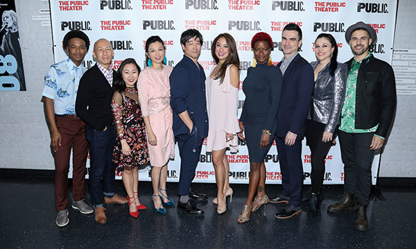 The cast of Wild Goose Dreams celebrate opening night of the play&#39;s New York premiere at The Public Theater.