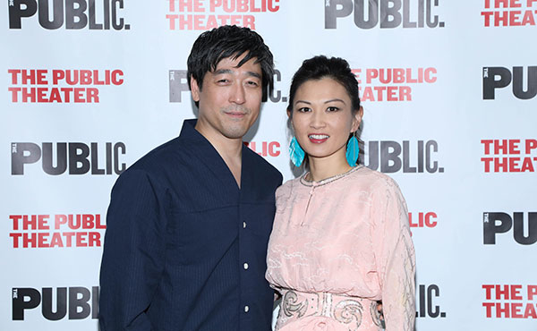 Wild Goose Dreams cast members Peter Kim and Michelle Krusiec walk the red carpet on opening night.