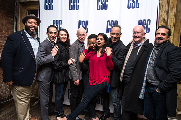 The company of The Resistable Rise of Arturo Ui celebrate opening night at Classic Stage Company.
