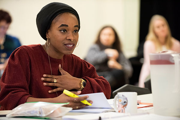 Kristolyn Lloyd performs the role of Cherie at the table read for Blue Ridge.