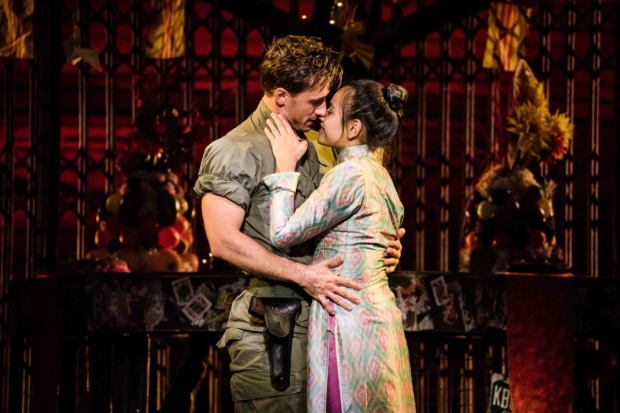 Emily Bautista as Kim and Anthony Festa as Chris in the North American tour of Miss Saigon.