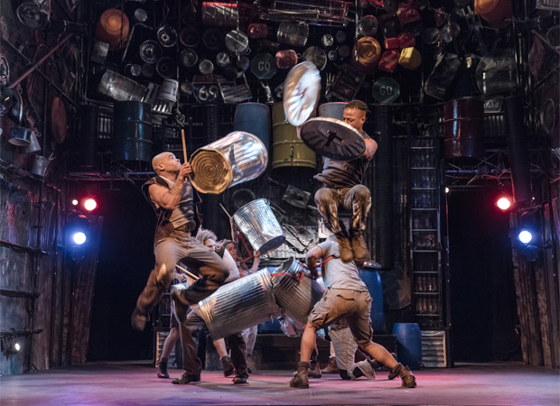 A scene from Stomp at the Orpheum Theatre.