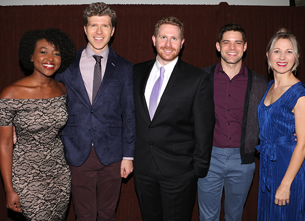 Will Reynolds and Eric Price with performers Aisha Jackson, Jeremy Jordan, and Sara Jean Ford.
