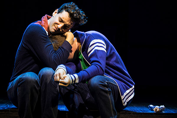 Michael Urie and Jack DiFalco in a scene from Torch Song.