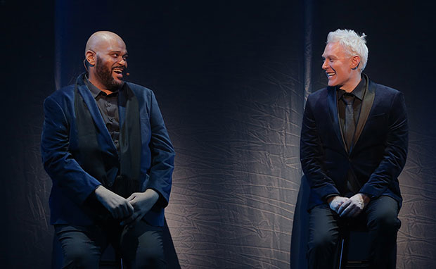Ruben Studdard and Clay Aiken reunite for Ruben and Clay&#39;s First Annual Christmas Carol Family Fun Pageant Spectacular Reunion Show.