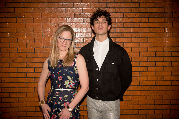 Slave Play&#39;s Annie McNamara and James Cusati-Moyer celebrate opening night.