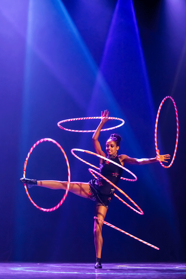 Zenebech Kassa performs her Hula-Hoop routine in Circus Abyssinia.