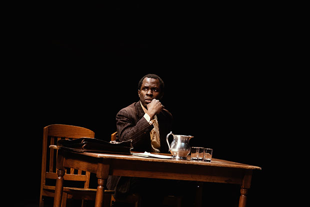 Gbenga Akinnagbe stars as Tom Robinson in Aaron Sorkin&#39;s adaptation of To Kill a Mockingbird at Broadway&#39;s Shubert Theatre.