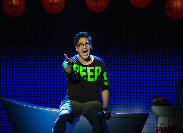 George Salazar wearing a &quot;Creeps&quot; shirt in Be More Chill.