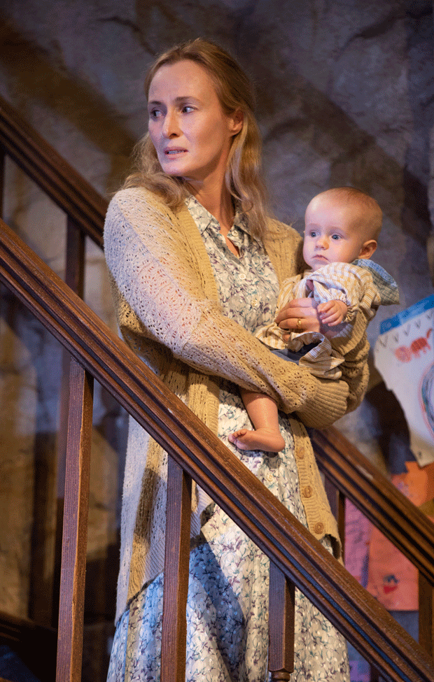 Genevieve O&#39;Reilly as Mary Carney, and Sean Frank Coffey as Bobby Carney in The Ferryman on Broadway.