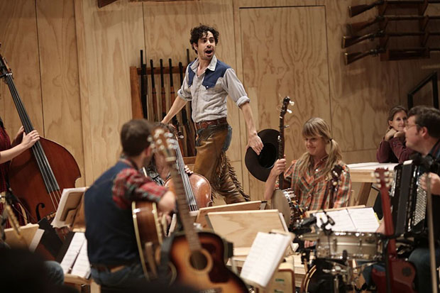 Damon Daunno played Curley in the St. Ann&#39;s Warehouse production of Oklahoma!, which is slated to transfer to Broadway this spring. Daniel Fish directs.