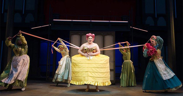 Bonnie Milligan (center) as Pamela in the Oregon Shakespeare Festival production of Head Over Heels.