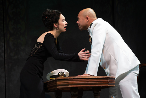 Alejandra Escalante and Chris Butler as lovers Desdemona and Othello.
