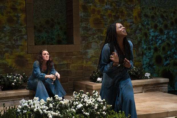 Samantha Soule (Patti) and Margaret Odette (Jill) in Jessica Dickey&#39;s The Convent, directed by Daniel Talbott, at the A.R.T./New York Theatres.