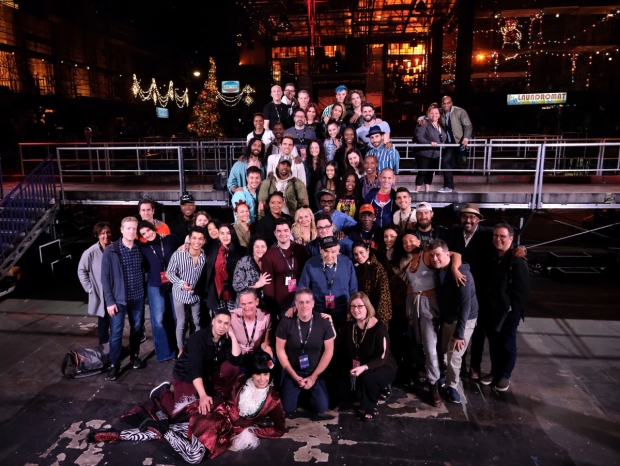 The original Broadway cast of Rent and the Larson family join the Fox cast for a group photo on the set of the live telecast, airing tonight at 8pm ET.