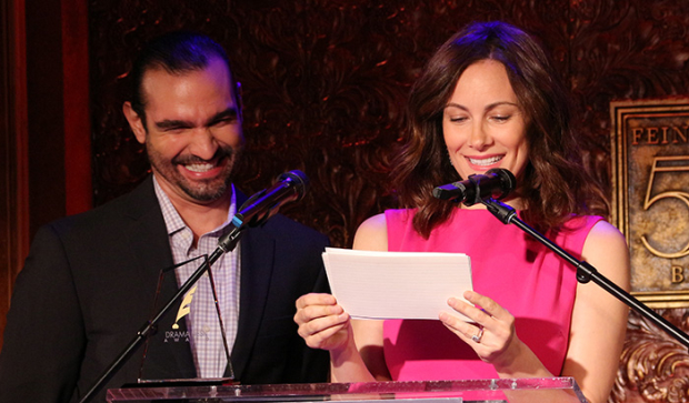 Javier Muñoz and Laura Benanti announcing the 2017 Drama Desk nominees at Feinstein&#39;s/54 Below.