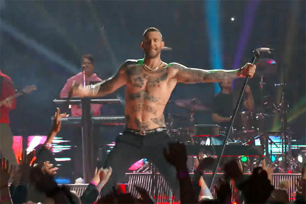 Adam Levine and his band, Maroon 5, performed at halftime for Super Bowl LIII.