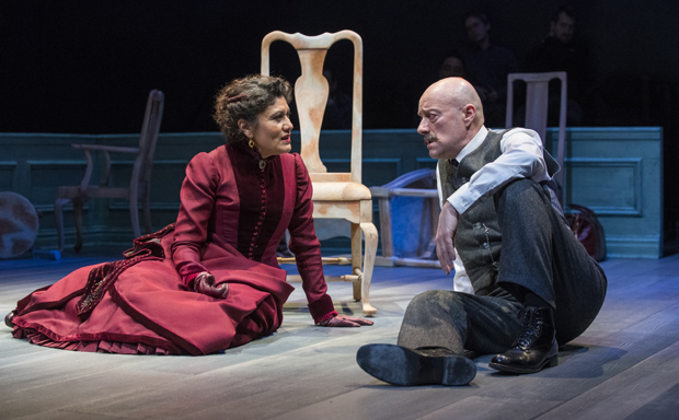 Sandra Marquez shares a scene with Yasen Peyankov in A Doll&#39;s House, Part 2.