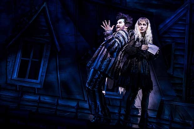 Alex Brightman and Sophia Anne Caruso in Beetlejuice at The National Theatre.