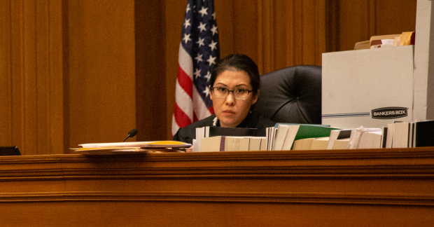 Ruthie Ann Miles in a scene from Waterwell&#39;s The Courtroom.