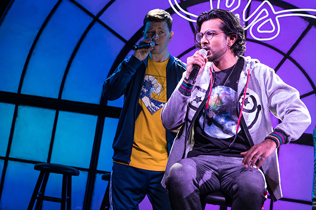 Chris Sullivan and Utkarsh Ambudkar perform in Freestyle Love Supreme.