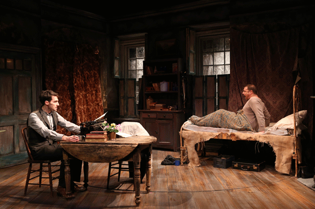 James Russell and Michael Mellamphy play roommates Donal and Seumus in Irish Rep&#39;s production of The Shadow of a Gunman.
