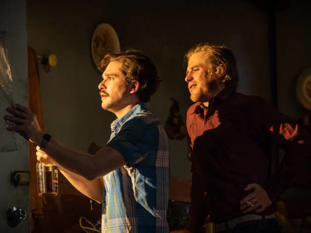 Kit Harington and Johnny Flynn star in the West End production of Sam Shepard&#39;s True West, directed by Matthew Dunster, at the Vaudeville Theatre.