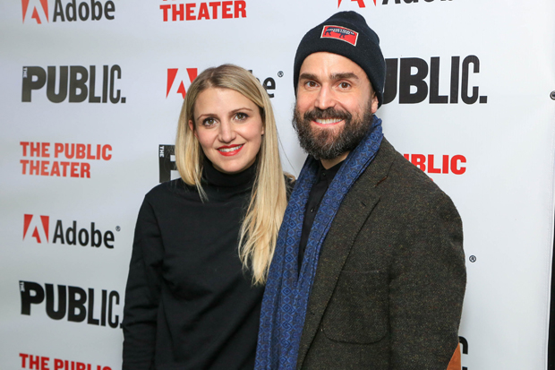 Annaleigh Ashford and Joe Tapper at the opening of Sea Wall / A Life.