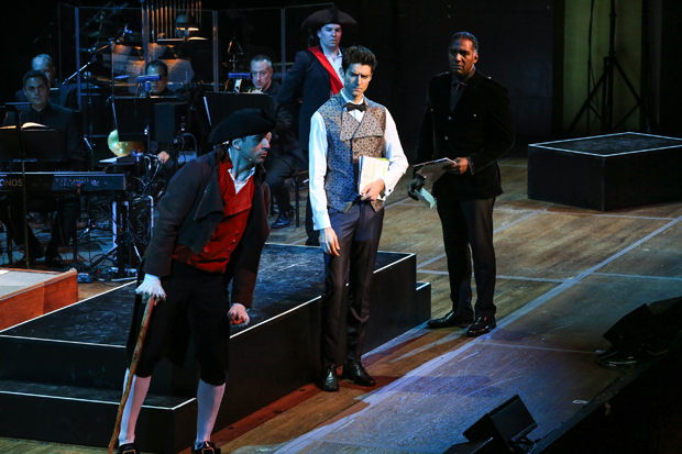 Tony Yazbeck, Drew Gehling, and Norm Lewis in The Scarlet Pimpernel.