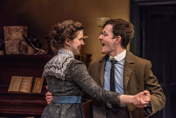 Emma Geer and Nick LaMedica as Annie and Leonard Scott in the Mint Theater production of The Price of Thomas Scott, running off-Broadway through March 23.