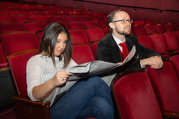 Hayley Levitt prefers her news in the newspaper, but Zachary Stewart doesn&#39;t mind seeing it onstage.
