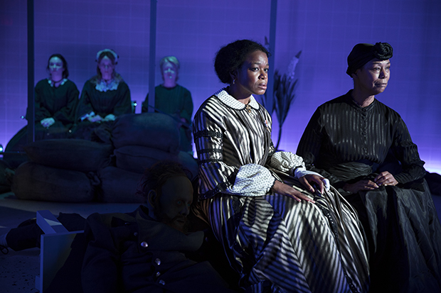 Ismenia Mendes, Lucy Taylor, Marceline Hugot, Quincy Tyler Bernstine, and Karen Kandel star in Jack Sibblies Drury&#39;s Marys Seacole, directed by Lileana Blain-Cruz, at LCT3.