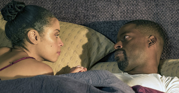 Susan Kelechi Watson as Beth Pearson and Sterling K. Brown as Randall Pearson in a scene from NBC's This Is Us.