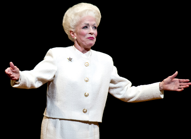 Holland Taylor taking her Broadway opening-night bow as Ann Richards in her solo play Ann, coming to Arena Stage for its 2019-20 season.