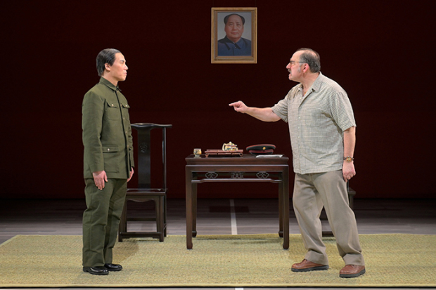 Gross in a scene with BD Wong, who reprises his off-Broadway performance as Wen Chang.