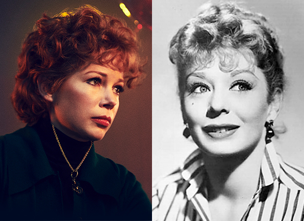 Michelle Williams (left) and Gwen Verdon in 1954 (right).