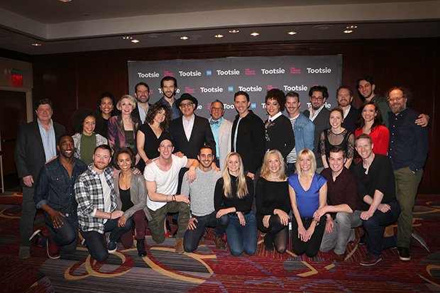 The cast and creative team of Tootsie on Broadway.