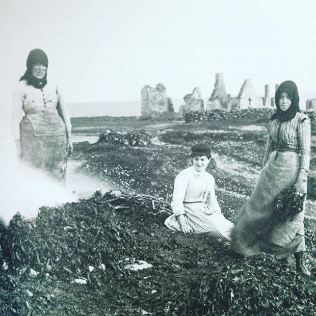 An archival photo of Scottish farm workers, who served as inspiration for Anything That Gives Off Light. 