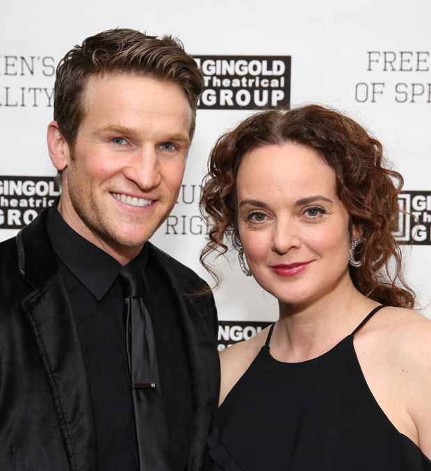 Claybourne Elder and Melissa Errico stop for a photo.