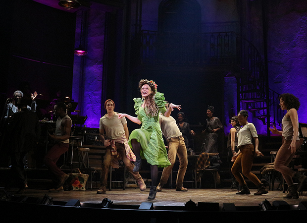 Amber Grey as Persephone in Hadestown at the Walter Kerr Theatre.