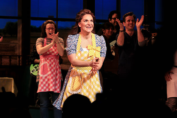 Shoshana Bean celebrates her first performance as Jenna in Waitress on Broadway.